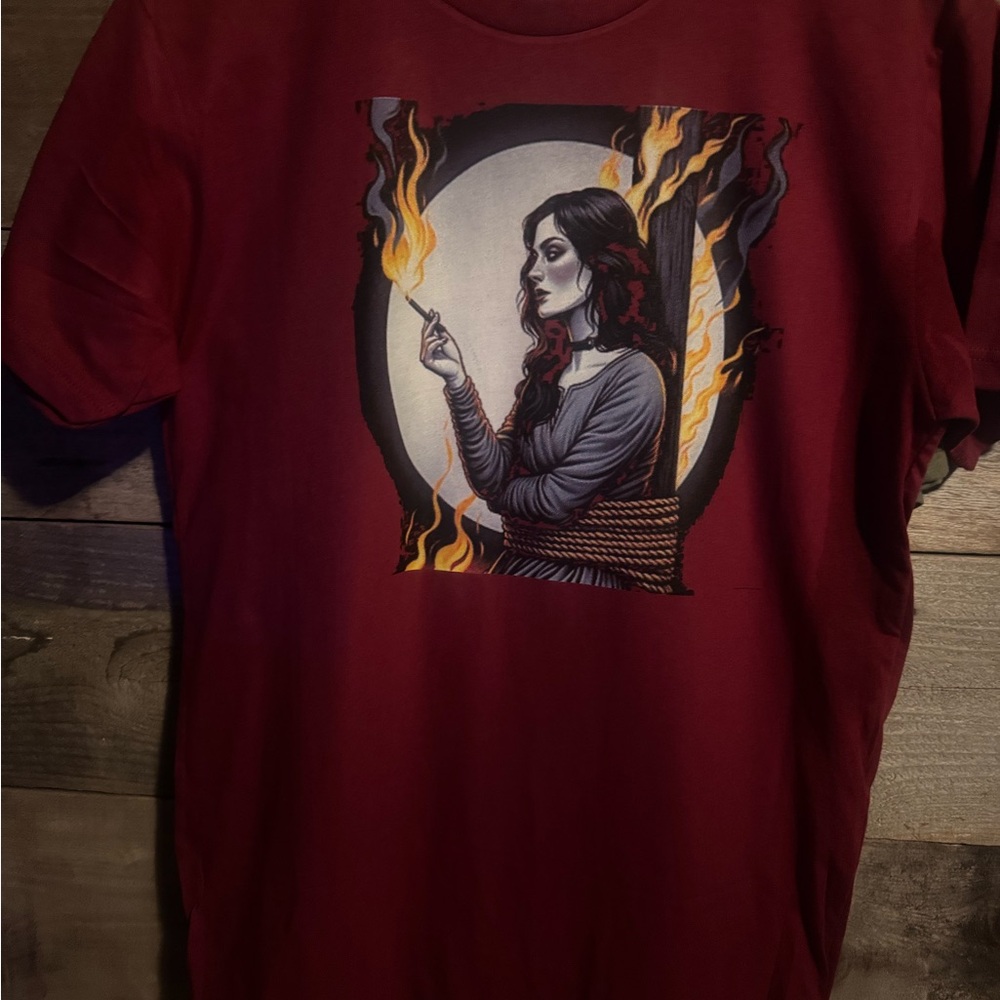 Red Graphic T-Shirt with Artistic Design